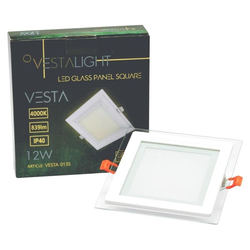 Įleidžiamas stiklinis LED šviestuvas VESTALIGHT, 4000 K, 12 W, 839 lm, IP40, 16 x 16 cm - 6