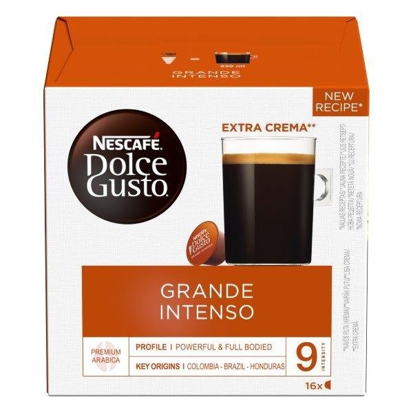 Kavos kapsulės NESCAFE DOLCE GUSTO Grande Intenso, 16 kapsulių, 144 g