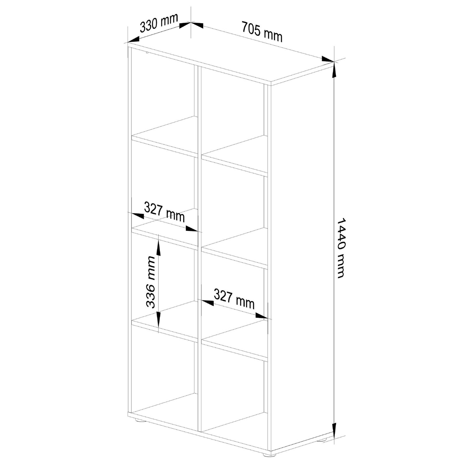 Pastatoma lentyna QUAD 8, balta - ermitazas.lt