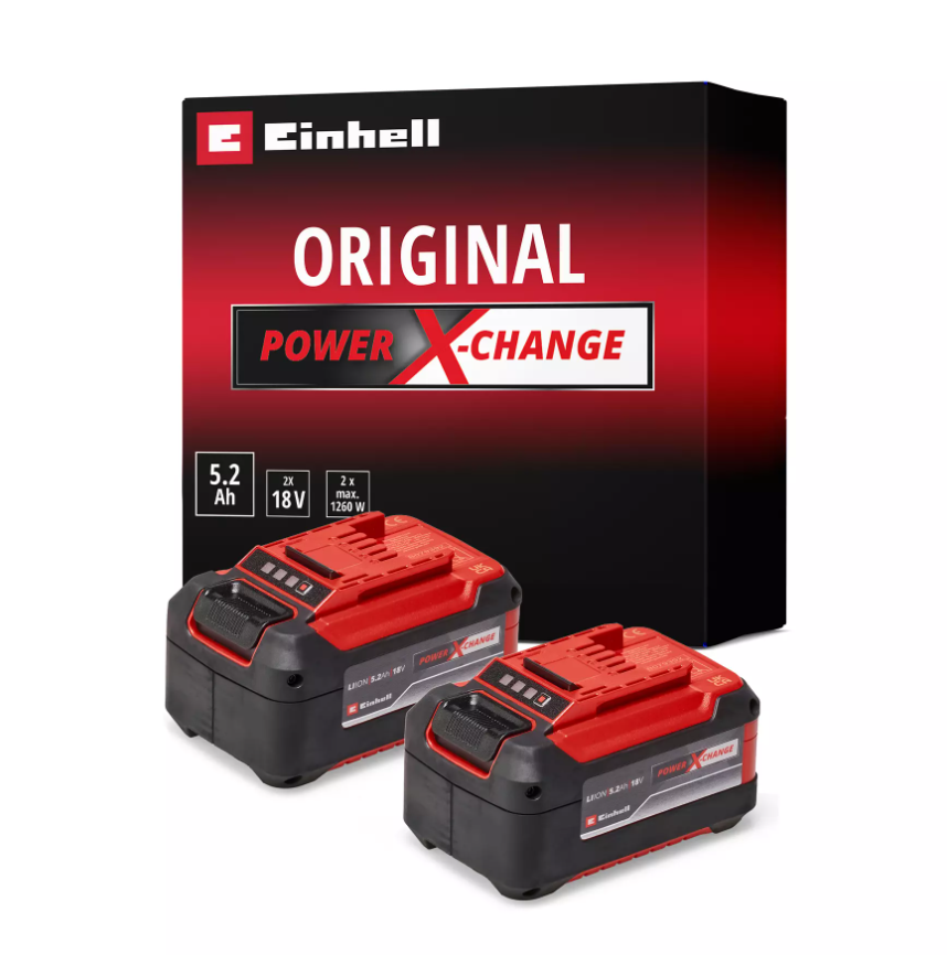 Akumuliatorių komplektas EINHELL PXC, 18 V, 2 x 5,0 Ah Li-ion-0