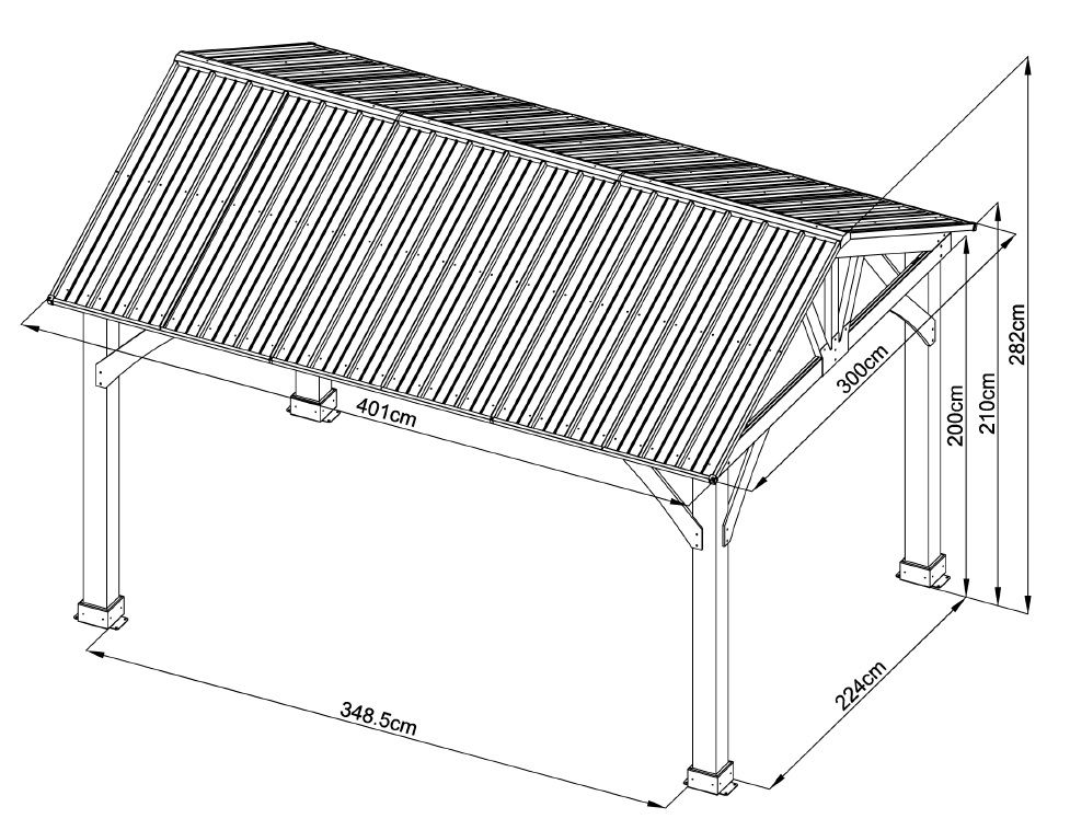 Sodo pavėsinė Timber, 300x401cm - 5