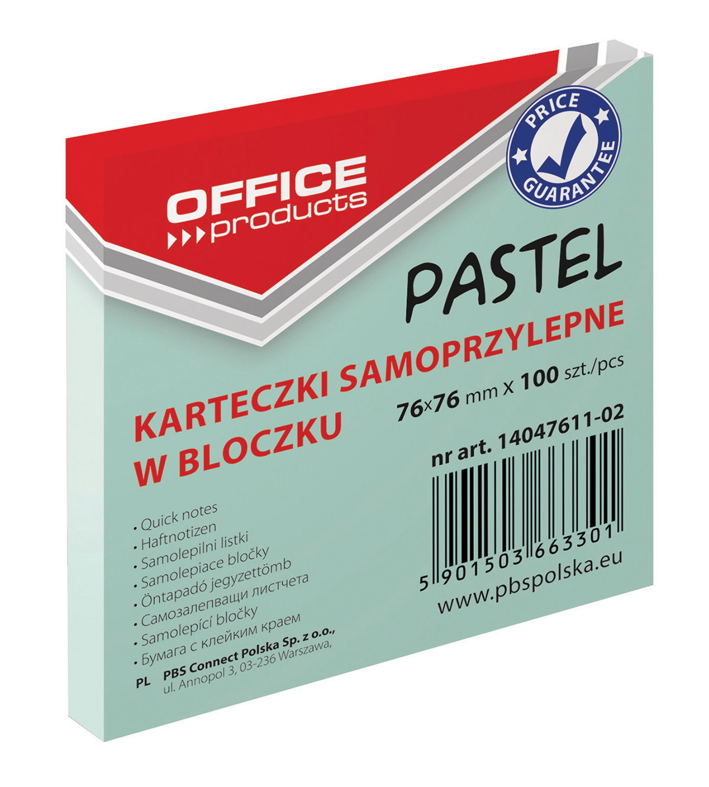 Lipnūs lapeliai Office Products, 76x76  mm, 100 vnt, žalsvi-0