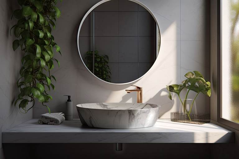 Praustuvas INVENA KAFE TREND, ovalus, 61 cm, smėlinės marmuro sp. - 3