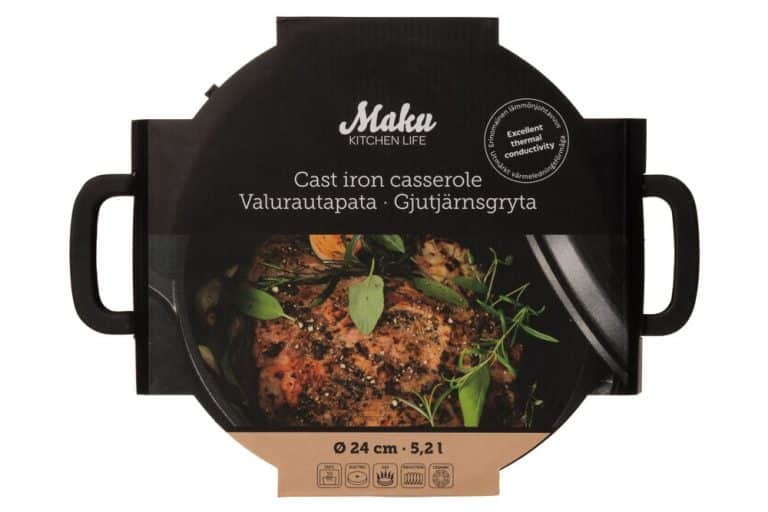 Ketaus puodas - troškintuvas MAKU, emaliuota danga, juodos sp., ø 35 cm, 5,2 L-1