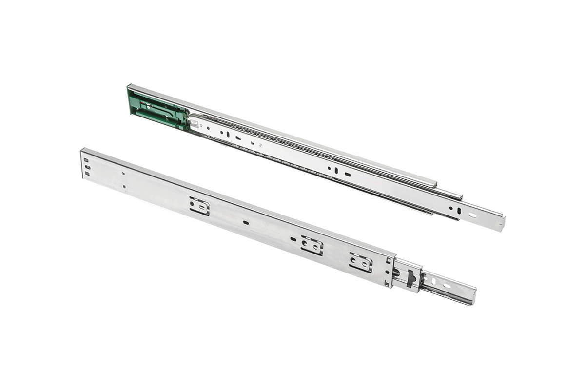 Stalčių bėgeliai, teleskopiniai 450 mm, su atstumimu, cinkuoti, maks. 25kg-0