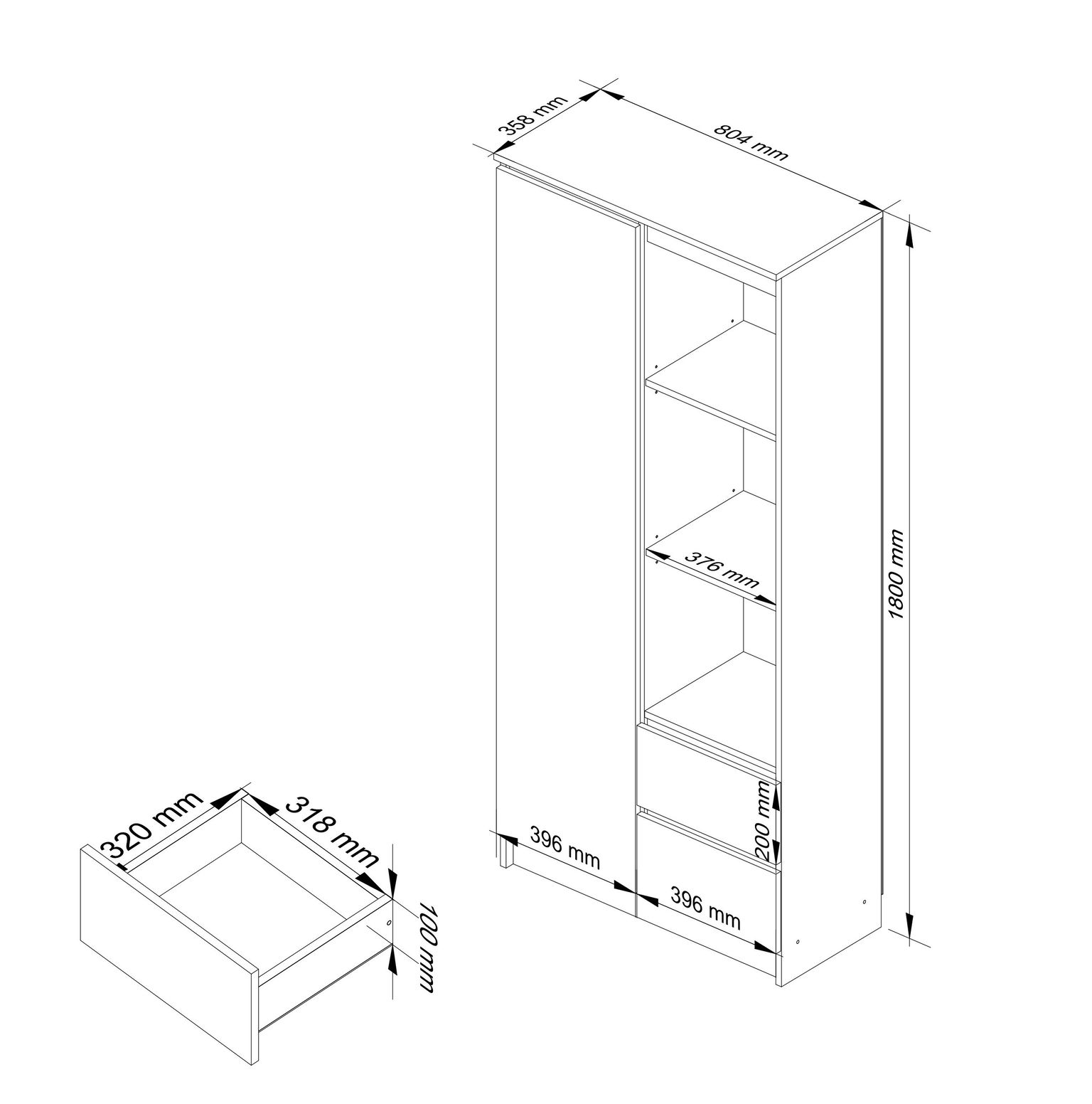 Lentyna CLP R80 R11, balta/juoda blizgi - 3