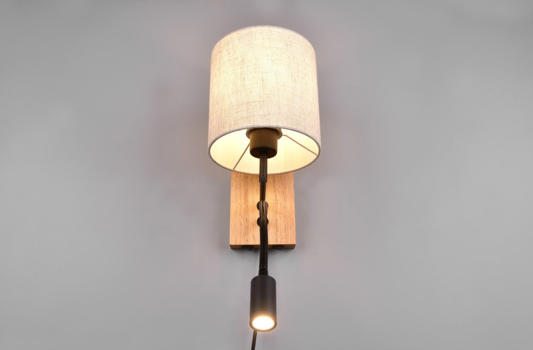 Sieninis šviestuvas TRIO Nilam, 1xE27, max 28W, 1xSMD LED, 3,1W, 3000K, 310lm, ø18 x 30 cm-1