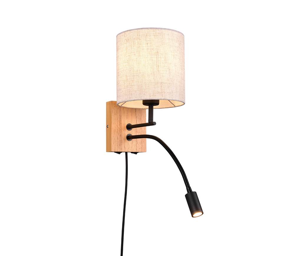 Sieninis šviestuvas TRIO Nilam, 1xE27, max 28W, 1xSMD LED, 3,1W, 3000K, 310lm, ø18 x 30 cm-0