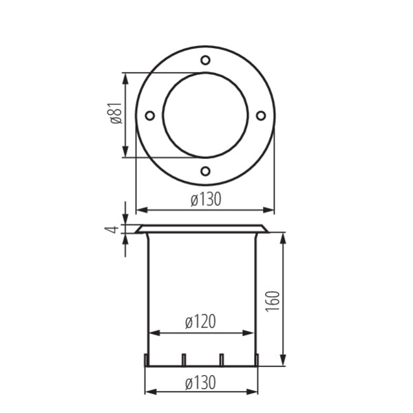 Lauko šviestuvas į grindinį KANLUX BERG AD-7O, IP67 IK10, GU10 max 7W chromo sp ø13x16,4cm - 4