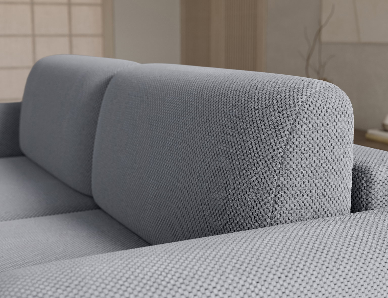 Kampinė sofa Acossta Calmora 05, pilka sp., dešininė, 154 x 244 cm x 95 cm - 8