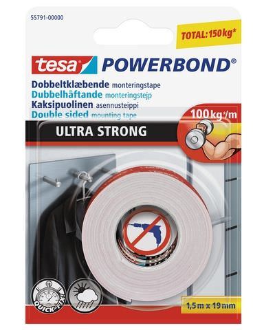 Dvipusio lipnumo juosta ULTRA STRONG, 1,5 x 0,019 m-0