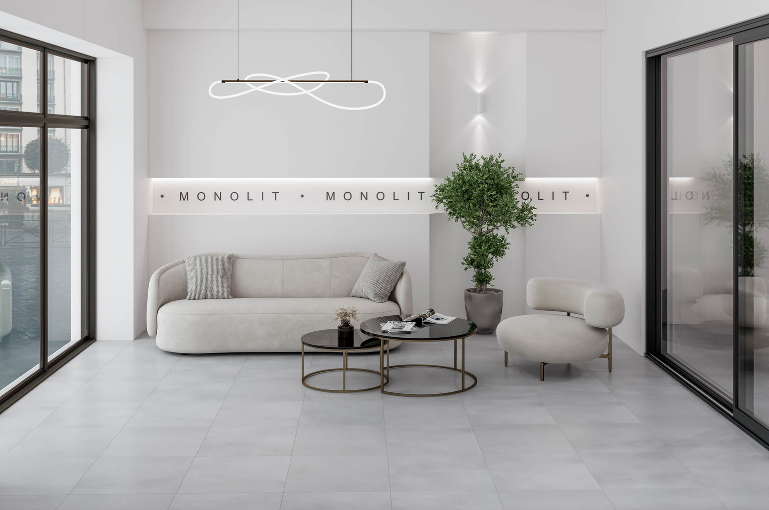 Akmens masės plytelės MONOLIT GREY, 60 x 60 cm - 3