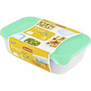 Maisto laikymo dėžučių rinkinys CURVER FRESH&GO, h7,4 x 17 x 12,6 cm, 2l/1l/0,5l, 3 vnt.-0