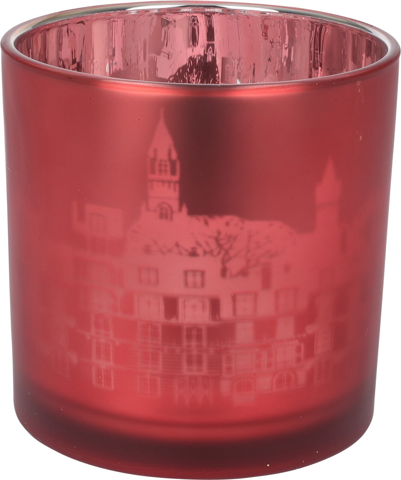 Stiklinė žvakidė RED, raudonos sp., 15 x 15 cm