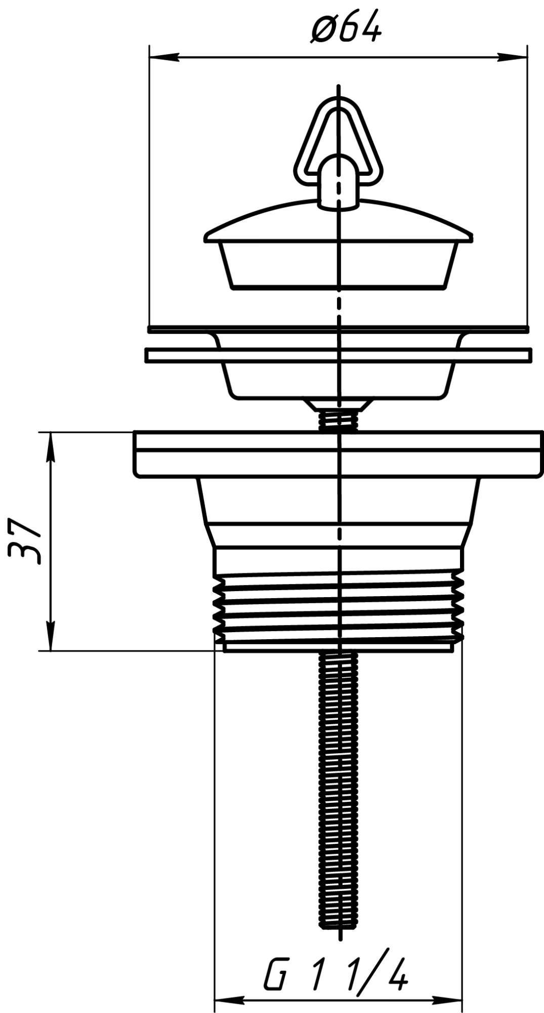 Sifono ventilis M 205, metalinis, 1 1/4' - 2