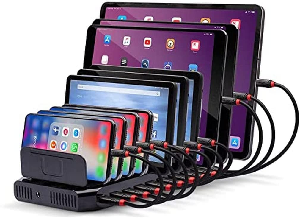 Įkrovimo stotelė Lindy 10 Port USB Charging Station, 10 x USB, juoda-0