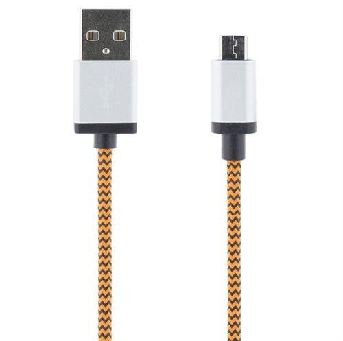 Laidas STREETZ MICRO-116, USB 2.0, A-micro B, 1 m., oranžinės sp.
