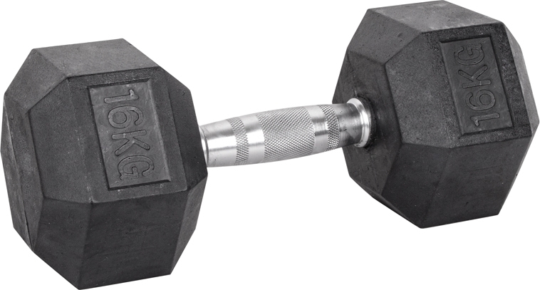 Šešiakampis hantelis inSPORTline Hexsteel 16kg-0