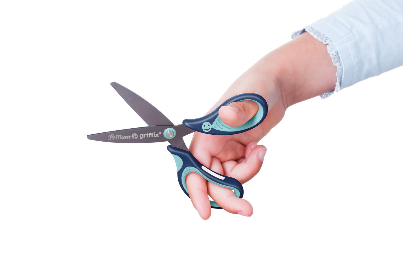 Žirklės bukais galais GRIFFIX "R", 14 cm blue - 3
