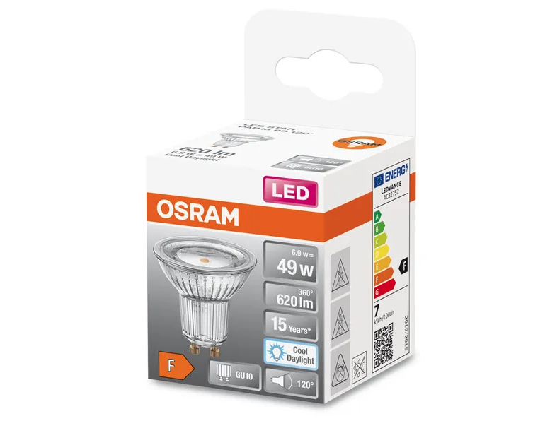 LED lemputė OSRAM, GU10, 6,9 W, 6500K, 620 lm, 120°-1
