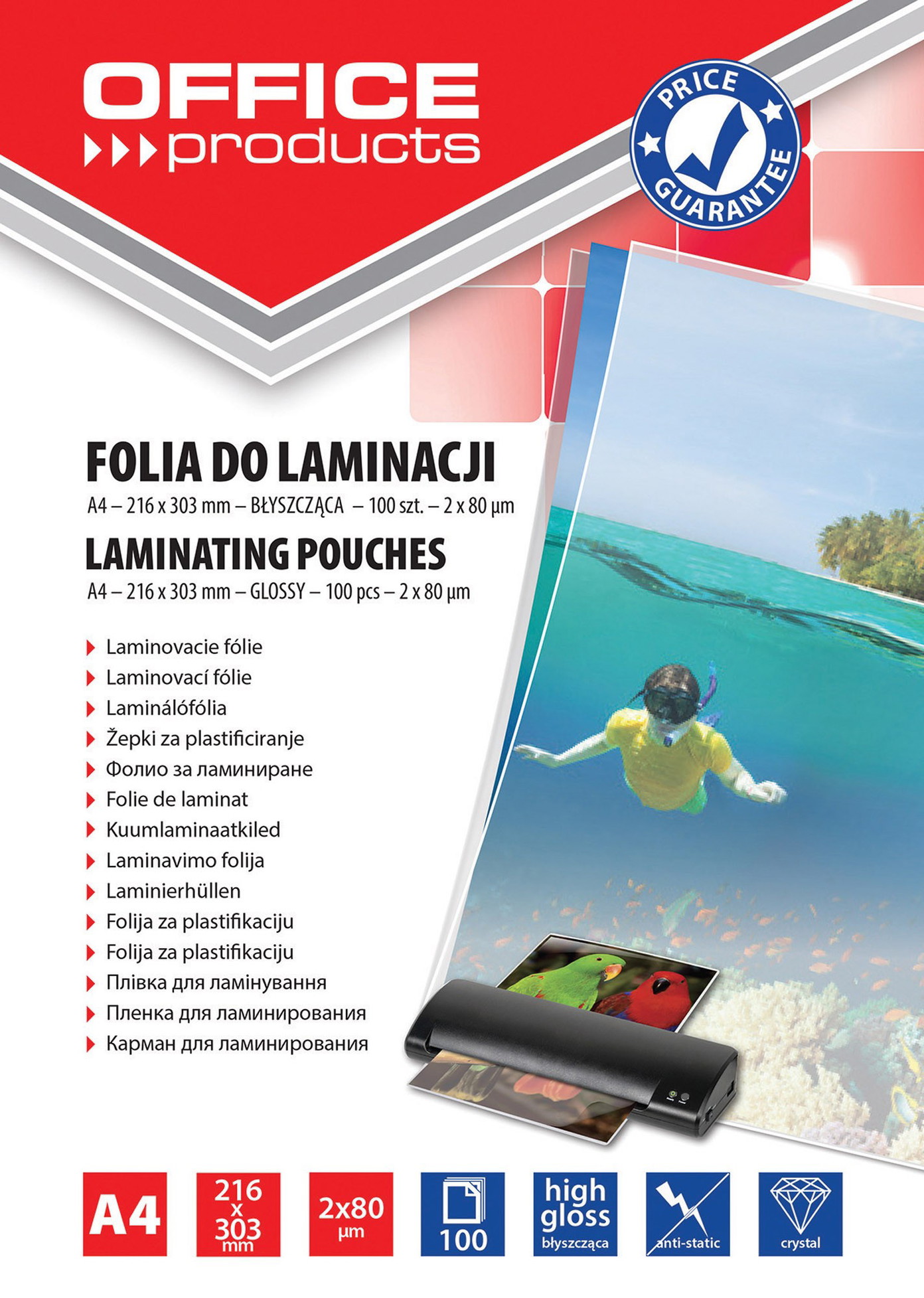 Laminavimo vokeliai A4 80 mic 100 vnt-0