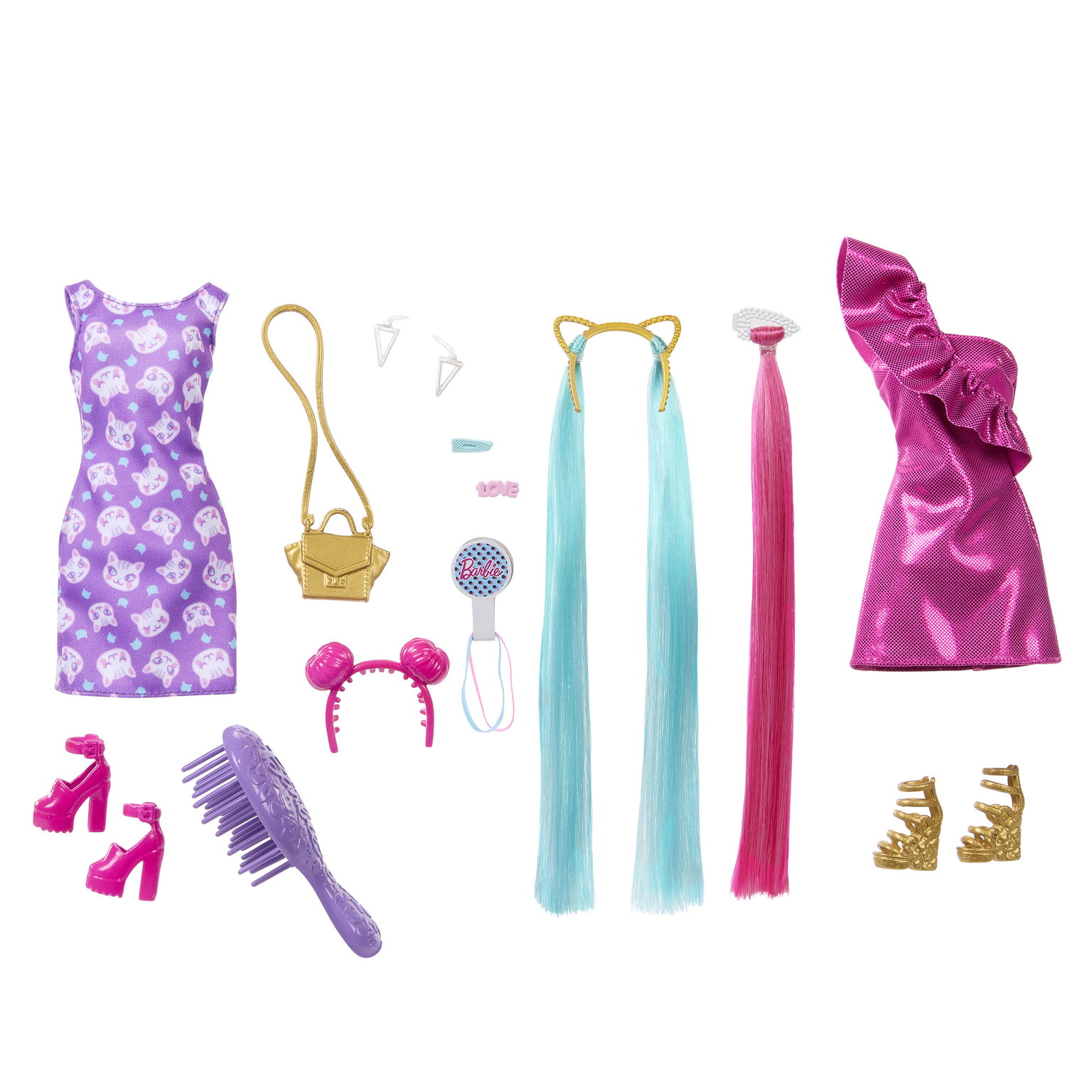 Barbie Fun and Fancy Hair lėlės rinkinys - 5