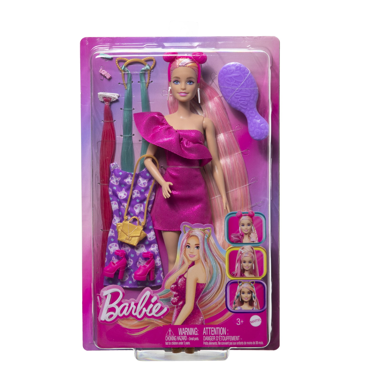 Barbie Fun and Fancy Hair lėlės rinkinys - 6