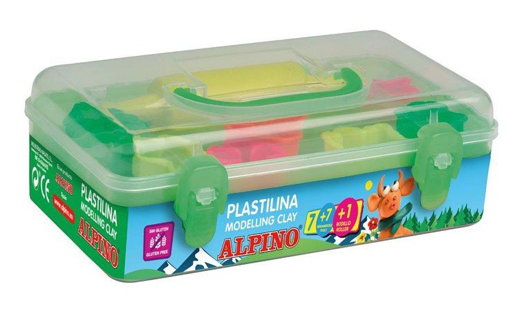 Plastilinas ALPINO, 7 spalvų + įrankių rinkinys