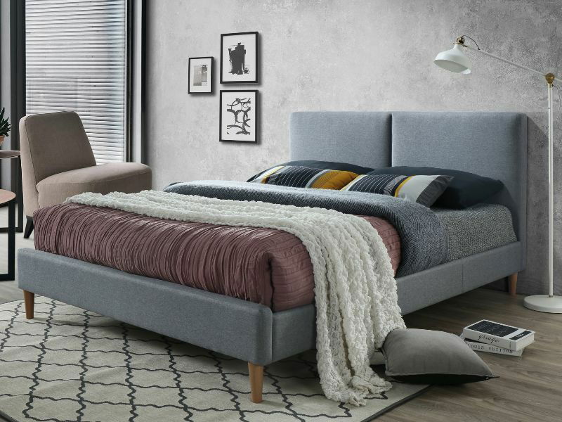 Lova su grotelėmis ACOMA 160 x 200 cm, pilka-0