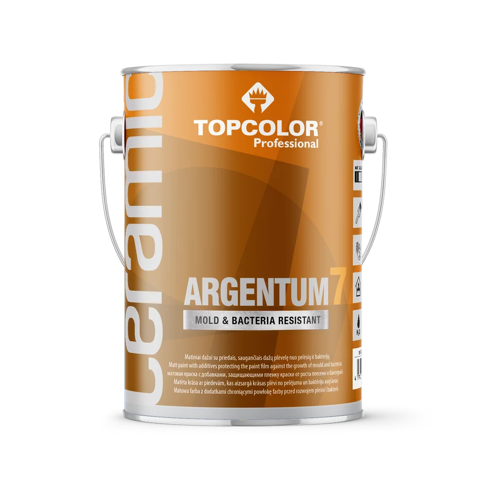 Dažai TOPCOLOR CERAMIC ARGENTUM 7, baltos sp., 5 l