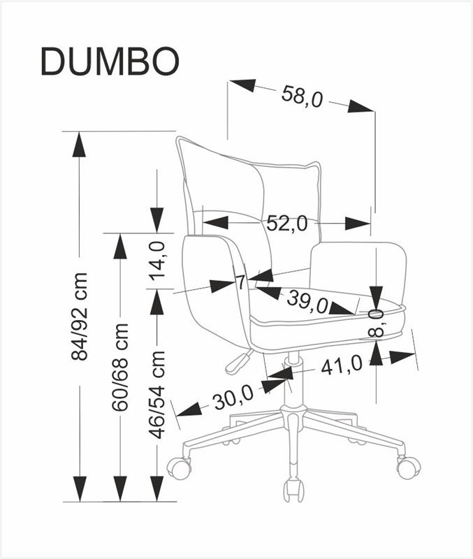 Biuro kėdė DUMBO, šviesiai pilka - 6