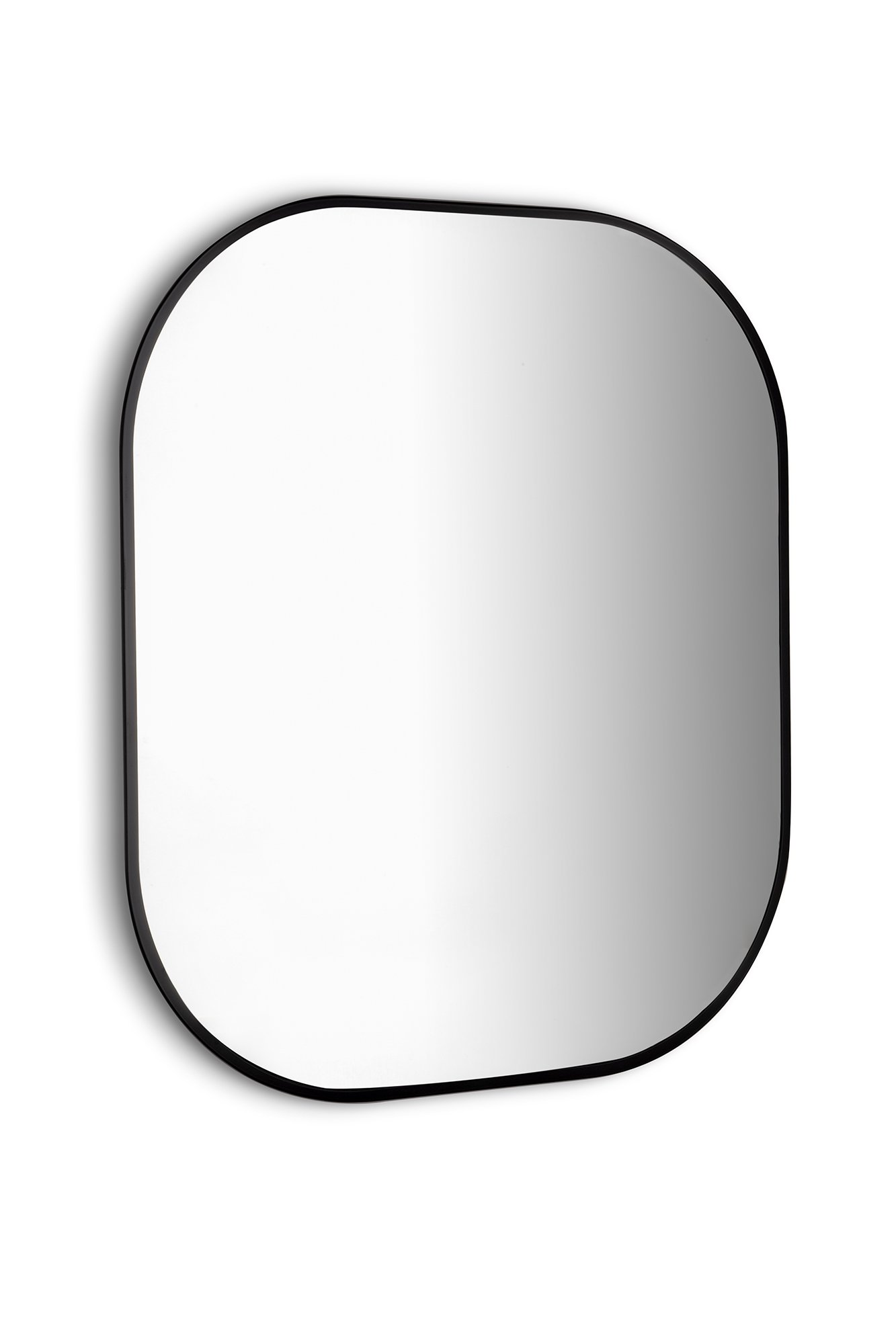Vonios veidrodis su LED apšvietimu iš galo FOCCO SHARON LED 5700K, juodos sp., 80 x 70 cm