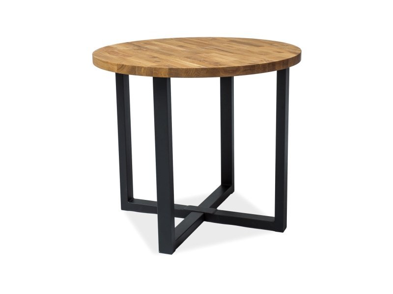Valgomojo stalas ROLF, 90 cm, ąžuolo/juoda