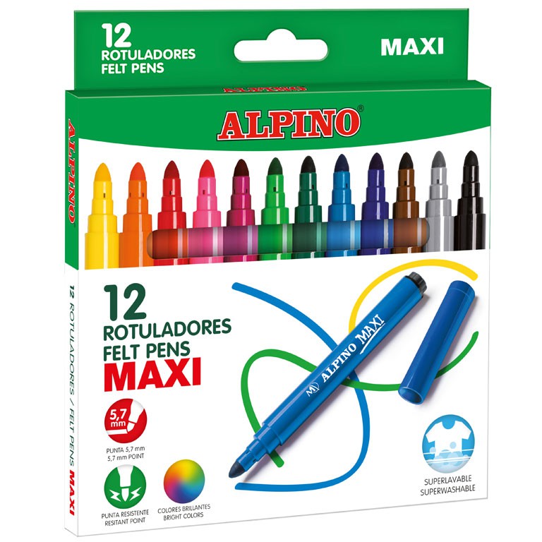 Flomasteriai ALPINO Maxi, 12 sp.-0