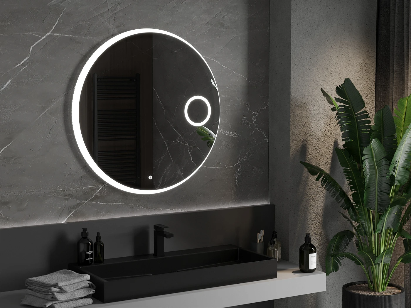 Vonios veidrodis Mexen Ella su LED apšvietimu ir šildymo kilimėliu, 90 cm - 2