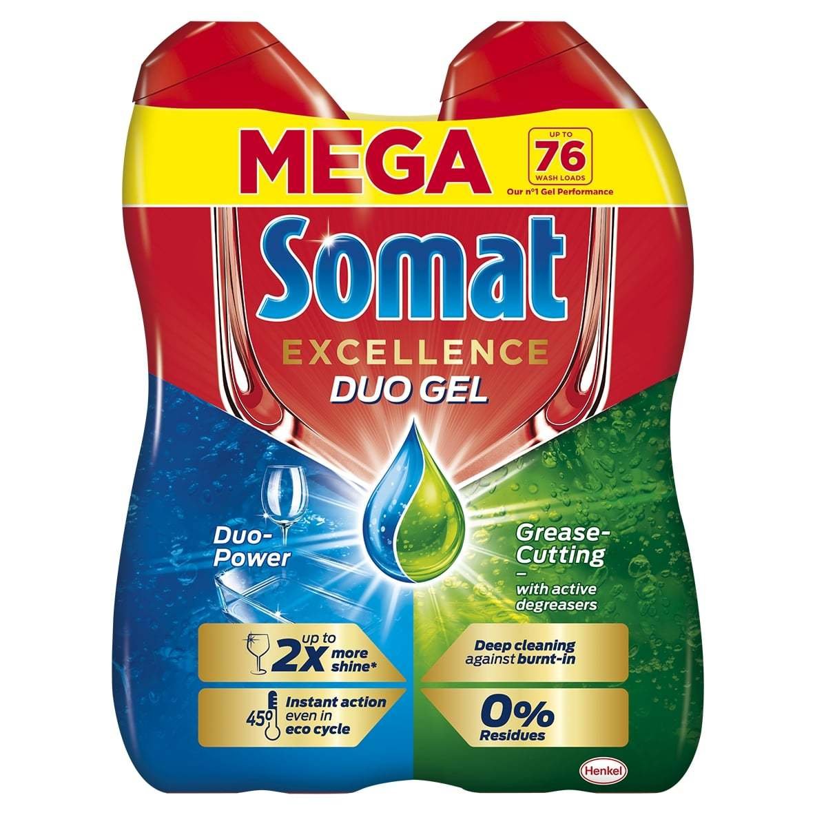 Indaplovių gelis SOMAT Excellence Anti-Grease Gel, 2 x 684 ml