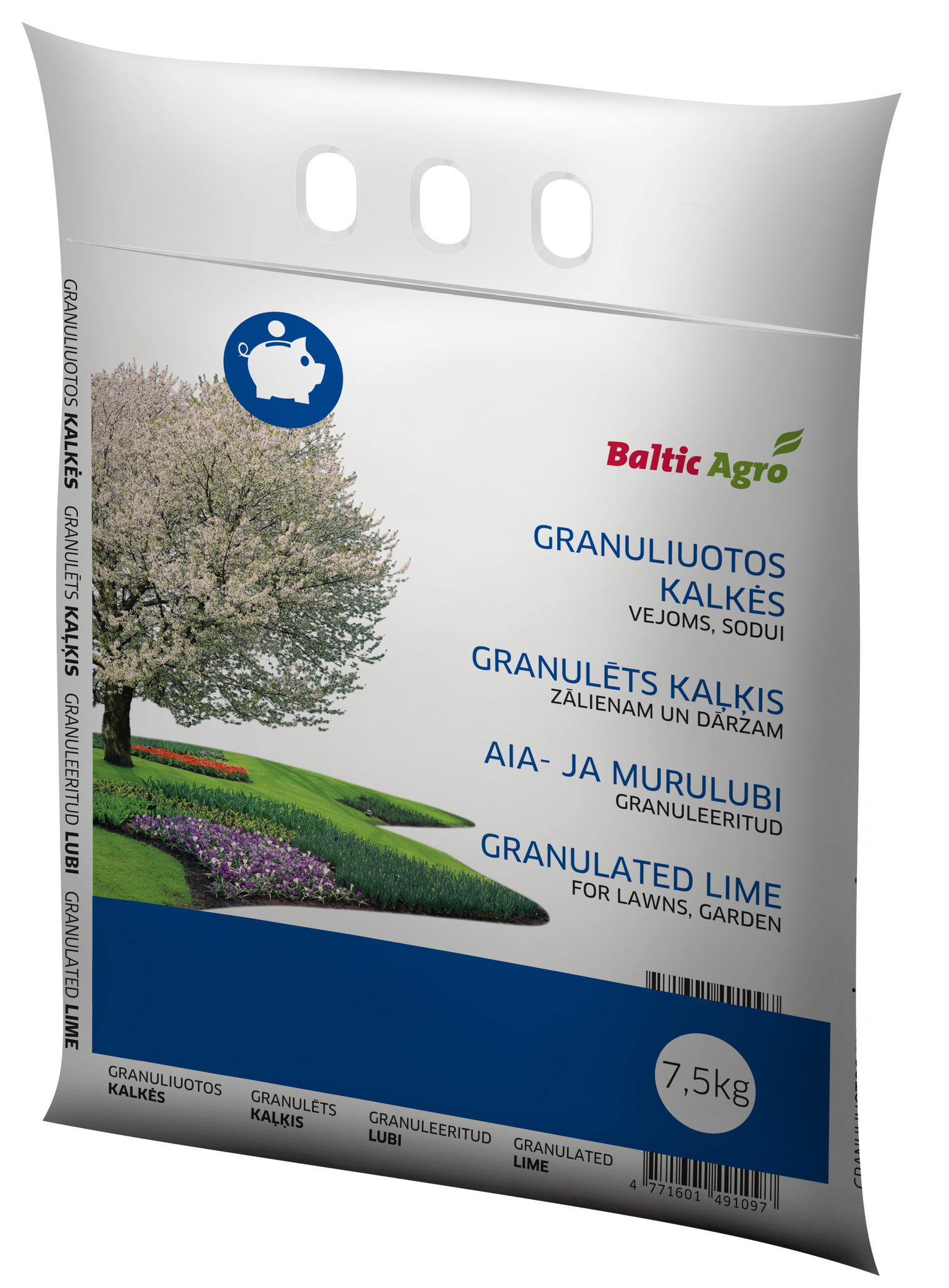 Granuliuotos sodo ir vejos kalkės, 7,5 kg