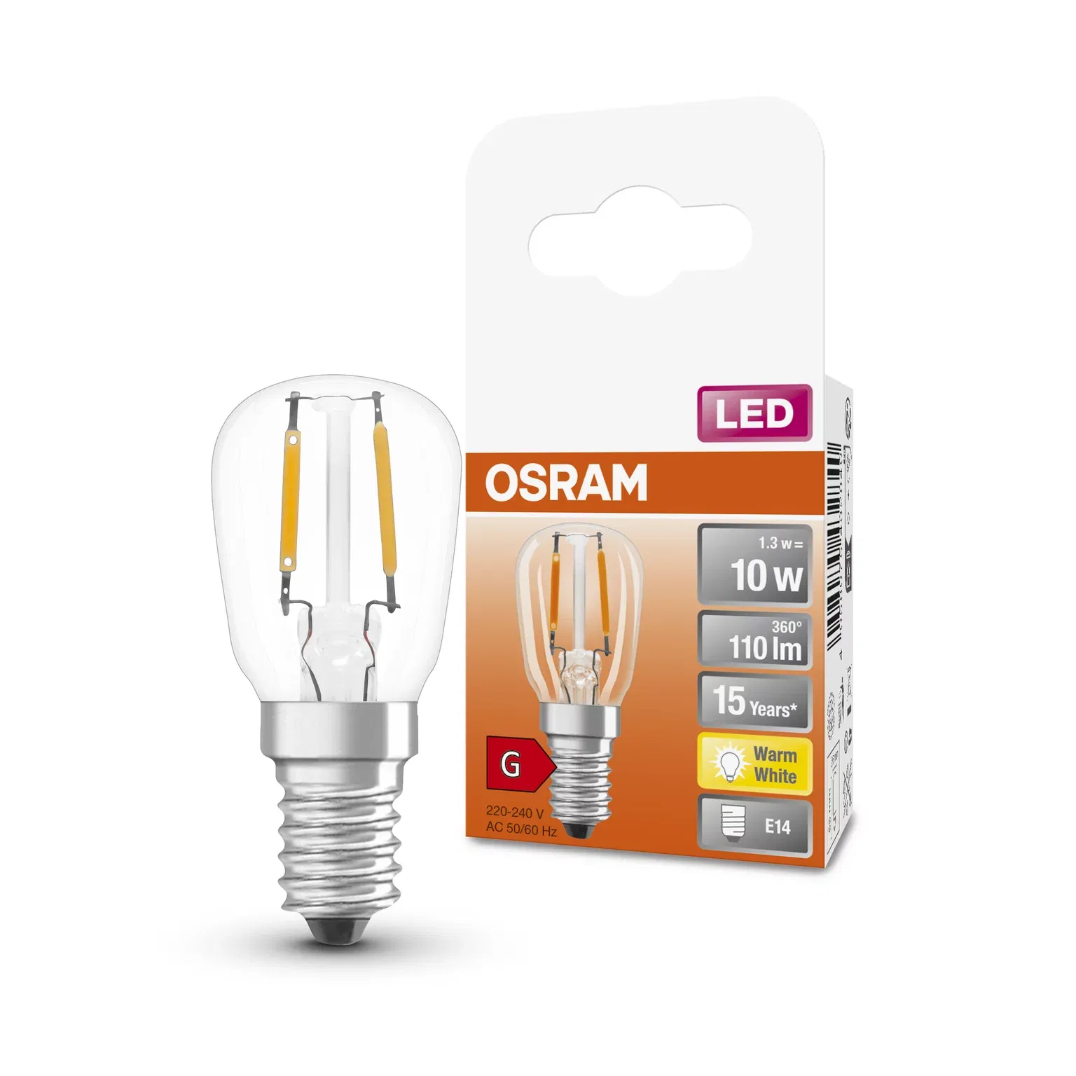 LED lemputė OSRAM Special T26 12, šaldytuvui, E14, 2,2W, 2700 K, 110 lm, šiltai baltos sp.-2