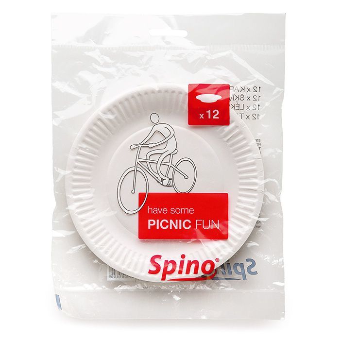 Vienkartinės popierinės lėkštės SPINO, 18 cm, 12 vnt.-0