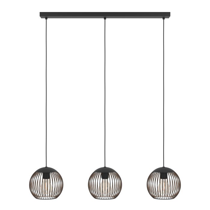 Pakabinamas šviestuvas EGLO ALMANZORA, E27, 3x60W, juodos sp., 20x90x110cm - 3