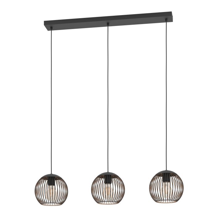 Pakabinamas šviestuvas EGLO ALMANZORA, E27, 3x60W, juodos sp., 20x90x110cm-0