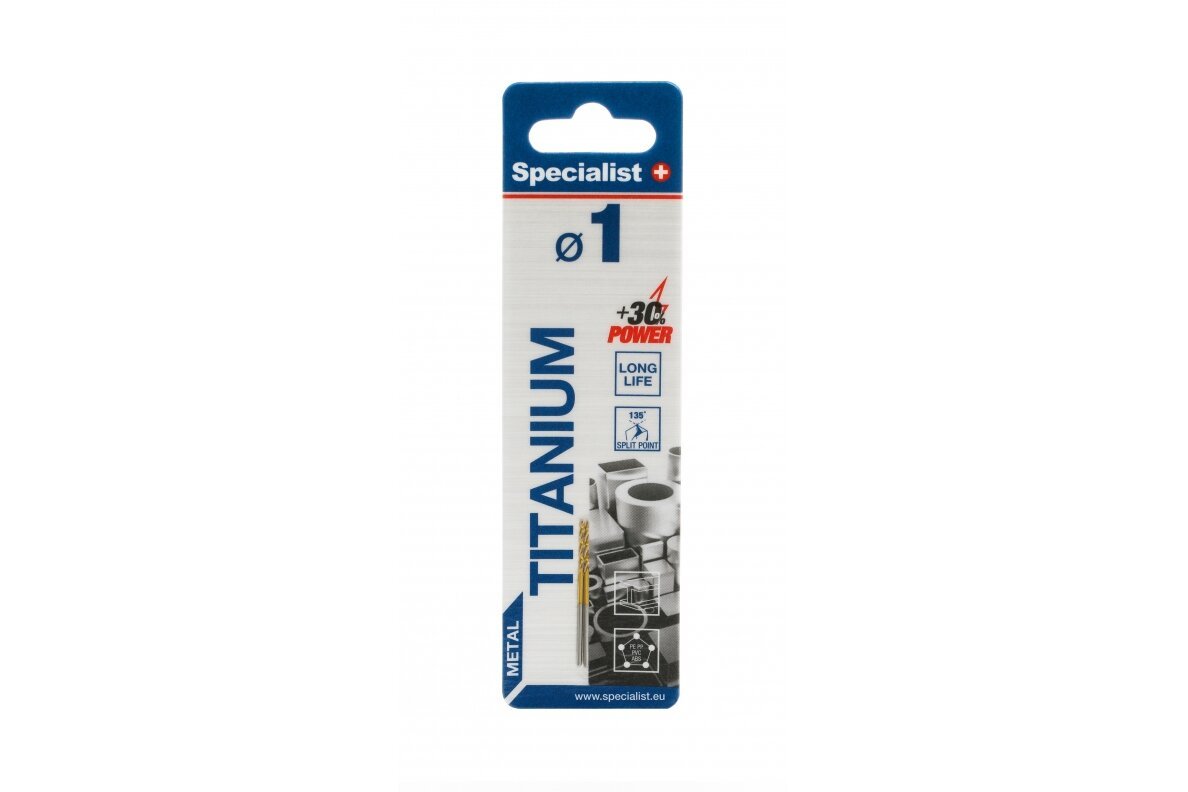 Metalo grąžtas SPECIALIST+ Titan, 1,0 mm, 2 vnt.-0