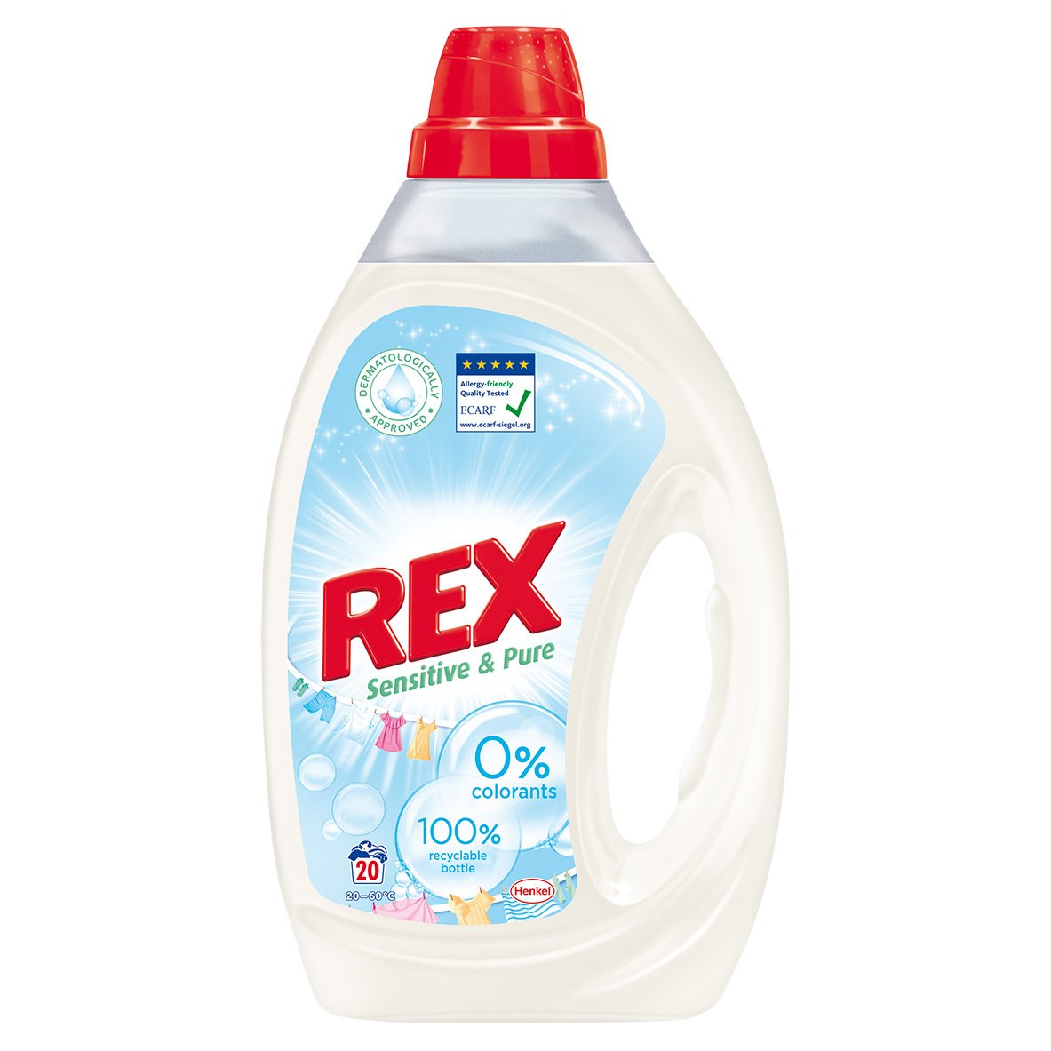 Skalbimo gelis REX Sensitive & Pure, 20 skalbimų