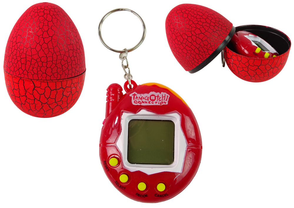Elektroninis žaidimas gyvūnėlis "Tamagotchi" kiaušinyje, raudonas