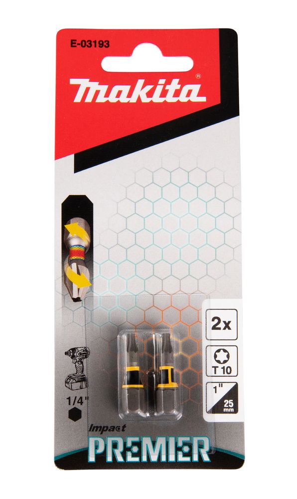 Sukimo antgaliai MAKITA Impact Premier, TX10 x 25 mm, 1,4", smūginiai, 2 vnt.-1