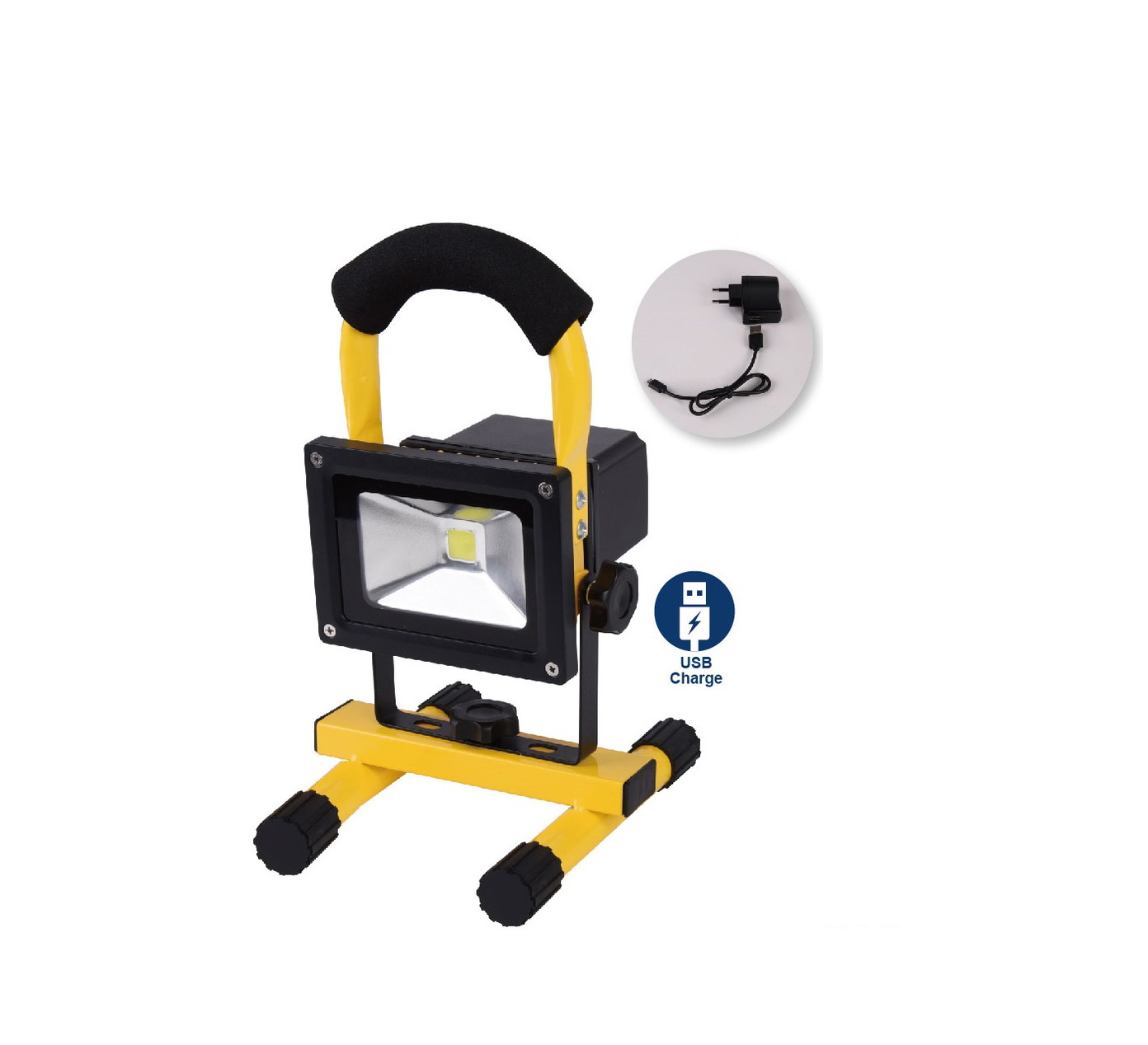 Įkraunamas nešiojamas LED prožektorius su stovu SPECTOR LIGHT, 10W,6500K,600lm,naud., laikas 3 val.-0