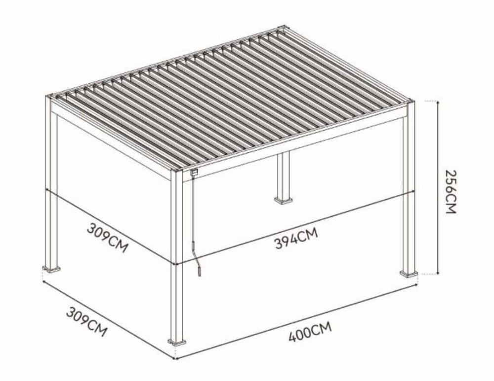 Pavėsinė Pergola ELEGANCE 300x400x256 cm, White - 7