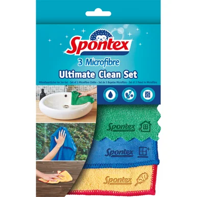 Mikropluošto šluostės SPONTEX Ultimate Clean Set, 3 vnt-0