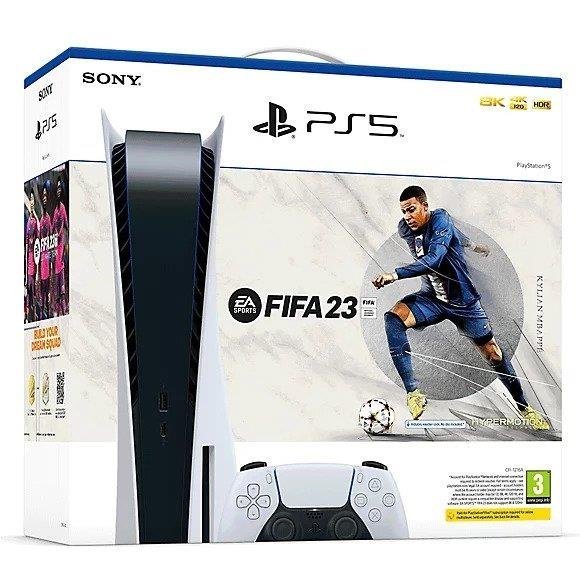 Žaidimų konsolė Sony PlayStation 5 Blu-Ray Edition + FIFA 23 (CFI-1116A), HDMI / USB - 1