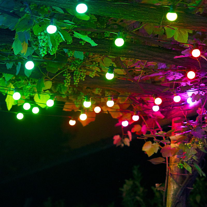 Išmanioji el. girlianda PARTY BULBS, IP44, 10 x 3 LED, 12 W, 12 V, įvairių spalvų-1